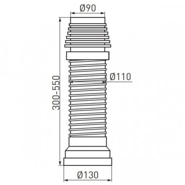 Racord flexibil WC 270 - 63 mm, DN90-110 - Img 2