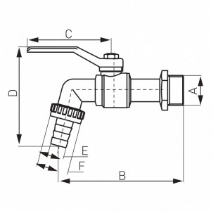 Robinet scurgere din alama cu sfera 3/4" FE - Img 3