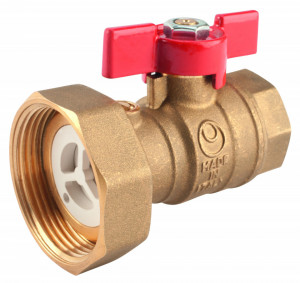 Robinet trecere din alama cu olandez pt. pompa PN25, 1 1/2" FI-FE cu sfera si supapa de sens - Img 3