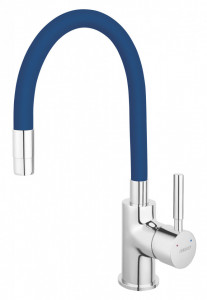 Set Chiuveta Ferro Mezzo II 1 Cuva si Picurator 780x480 mm, nisip si Baterie Ferro Zumba - baterie stativa bucatarie cu pipa flexibila, albastru - Img 5