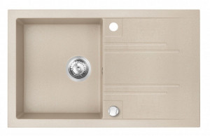 Set Chiuveta Ferro Mezzo II 1 Cuva si Picurator 780x480 mm, nisip si Baterie Ferro Maestro - baterie stativa bucatarie cu pipa extractibila - Img 2