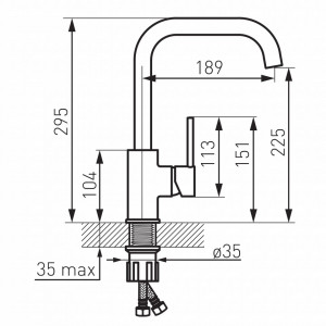 Set Chiuveta Ferro Mezzo II 1 Cuva si Picurator 780x480 mm, nisip si Baterie Ferro Ferro Freya2 stativa bucatarie culoare nisip - Img 5