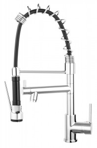 Set Chiuveta Ferro Mezzo II 1 Cuva si Picurator 780x480 mm, nisip si Baterie Ferro Freya3 Stativa Bucatarie culoare Nisip, cartus ceramic - Img 3