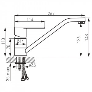 Baterie Stativa Spalator Pipa 26cm Algeo, Crom - Img 2