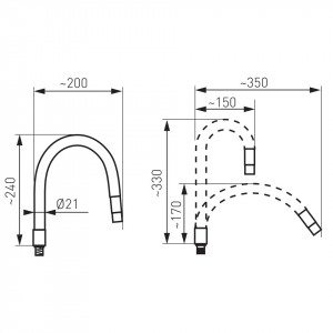 Pipa elastica pentru baterie spalator Elastico, gri - W100S-B - Img 2