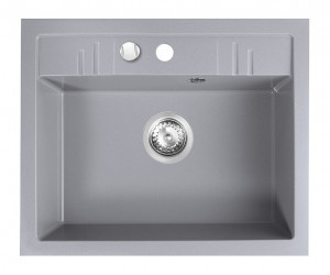 Set chiuveta Ferro granit gri , 1 cuva 580x480 cu baterie flexibila Ferro gri - Img 2