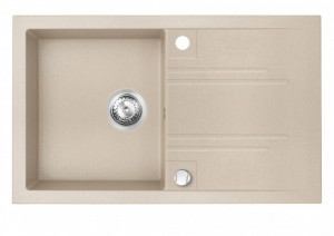 Set Chiuveta Ferro Mezzo II 1 Cuva si Picurator 780x480 mm, nisip si Baterie Ferro Zumba Slim 2F - baterie stativa bucatarie cu pipa flexibila, albastru - Img 2