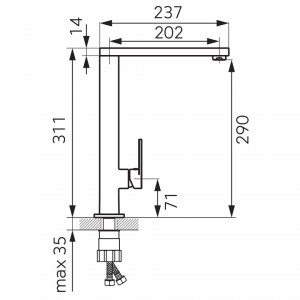 Set Chiuveta Ferro Mezzo II 1 Cuva si Picurator 780x480 mm, nisip si Baterie Ferro Rapsody - baterie stativa bucatarie - Img 6