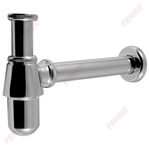 Sifon lavoar din alama 1 1/4 x 32 mm, crom fara ventil - Img 1