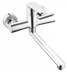 Baterie Perete Lavoar/Spalator Algeo, Pipa 22Cm, Crom - Img 1