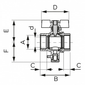 KFPMT1 - Robinet cu bila F-Power 1/2`` cu racord M10x1 pt. senzor de temperatura - Img 2