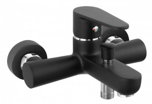 Pachet 2 baterii Ferro ,cada/dus,lavoar+Set dus mobil, negru mat BAG1BL-2BL-KIT6025 - Img 3
