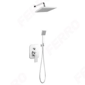 Pachet ingropat all in one 5 in 1 Square: baterie dus ingropata cu cap dus fix si para dus mobila - Img 1