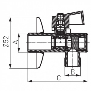 Robinet coltar cu filtru 1/2"x1/2", crom - Img 2