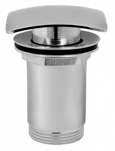 Ventil lavoar click-clack din alama 1 1/4" Quadro cu preaplin, crom - Img 2