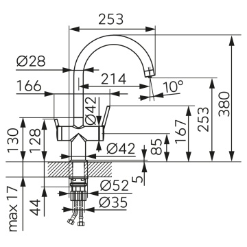Baterie inalta pentru chiuveta cu apa filtrata, crom - BFT41 - Img 2