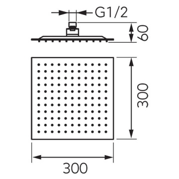 Cap fix de dus patrat, negru mat - SLIM - Img 2