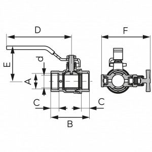KFPOM2 - Robinet cu bila F-Power 3/4`` cu aerisire manuala maneta si dop - Img 2