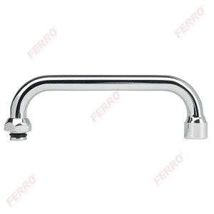 Pipa rotunda 1/2" tip "C" 115 mm pt. baterie perete lavoar/spalator, crom - Img 1