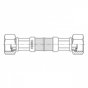 Racord flexibil pentru apa 1/2"x1/2" FI-FE 40cm - Img 2