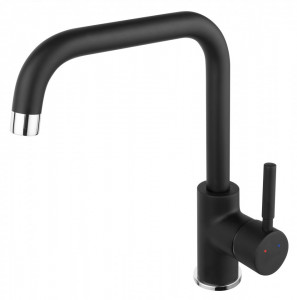 Set Chiuveta Ferro Mezzo II 1 Cuva si Picurator 780x480 mm, nisip si Baterie Ferro Ratio Black - baterie stativa bucatarie - Img 3