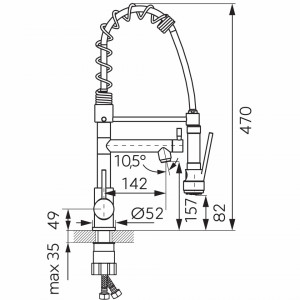 Set Chiuveta Ferro Mezzo II 1 Cuva si Picurator 780x480 mm, nisip si Baterie Ferro Freya3 Stativa Bucatarie culoare Nisip, cartus ceramic - Img 6