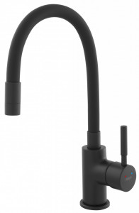 Set Chiuveta Ferro Mezzo II Rotunda cu o cuva Ø 51 cm, grafit si Baterie Ferro Zumba Nero - baterie stativa bucatarie cu pipa flexibila - Img 4