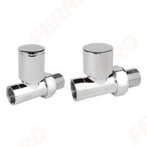 Set robineti radiator tur/retur drepti 1/2", crom - Img 1