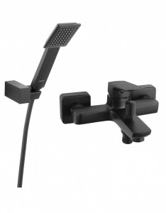 SET2IN1 VITTO BLACK VERDELINE - Baterie perete cada dus cu set de dus mobil
