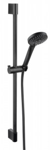 SET2IN1 VITTO BLACK VERDELINE - Baterie perete cada dus cu set de dus culisant Horn Black - Img 3
