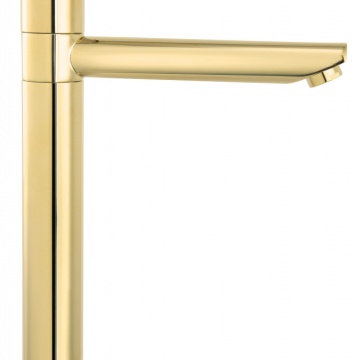 Pachet 3in1: VRR1421T - Lavoar granit rotund fara preaplin Ø410x135 mm , bej cu BFI2LG - Baterie stativa inalta lavoar Fiesta, Rotondo - ventil click-clack D1 1/4”auriu - Img 4