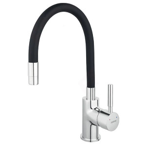Set chiuveta Ferro granit 78x48 grafite cu baterie flexibila Ferro negru - Img 3