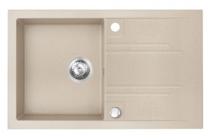 Set Chiuveta Ferro Mezzo II 1 Cuva si Picurator 780x480 mm, nisip si Baterie Ferro Camiro Inox - stativa bucatarie cu pipa inalta, mobila - Img 4