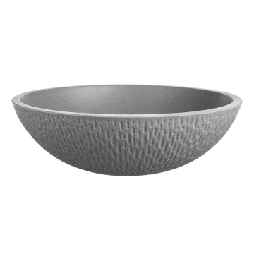 VRR1521T - Lavoar granit rotund fara preaplin Ø410x135 mm , gri - Img 1