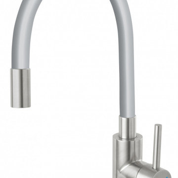 BZA4SSS - Zumba Inox - baterie stativa bucatarie cu pipa flexibila, gri-argintiu - Img 1