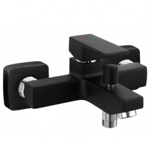 Pachet 3 in 1Baterie cada / dus Negru Mat, baterie lavoar si set bara dus Negru Mat, culisant, dus fix, para dus mobila - Img 3