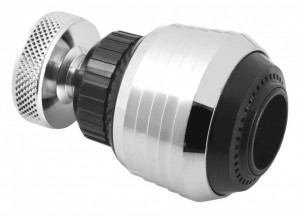 Regulator de debit scurt cu 2 functii, crom/negru pt. baterii spalator - Img 2