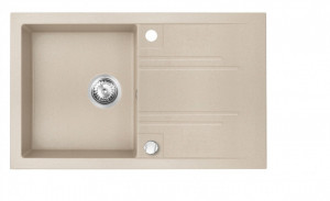 Set Chiuveta Ferro Mezzo II 1 Cuva si Picurator 780x480 mm, nisip si Baterie Ferro Sonata - baterie stativa bucatarie cu pipa extractibila - Img 4