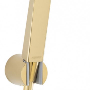 Set Para Dus 3 Functie Cu Suport Reglabil Si Furtun Flexibil, Auriu - Img 1