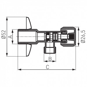 Robinet coltar cu ventil 1/2"x3/4", crom - Img 2