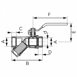 Robinet Trecere Sfera Cu Filtru Y Pn16, 1/2" Fi-Fi, F-Power - Img 2