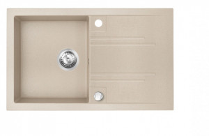 Set Chiuveta Ferro Mezzo II 1 Cuva si Picurator 780x480 mm, nisip si Baterie Ferro Zumba Slim 2F - baterie stativa bucatarie cu pipa flexibila, negru - Img 2