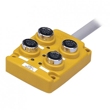Konektorska kutija PT4-3DP, 4 port,4-pin M12, PNP, LED indikacija,kabal l=5m,12-24Vdc IP67 Autonics