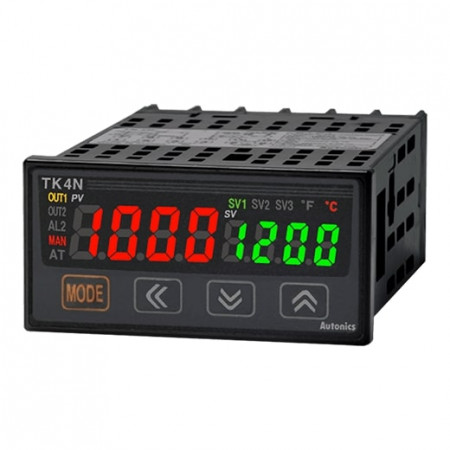 Termoregulator TK4N-24CN,disp.LED1 red-2x4d,48x24mm,alarm 1/2, strujni/SSR,100-240Vac IP65 Autonics