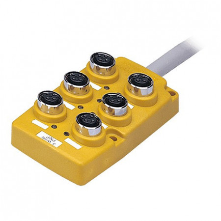 Konektorska kutija PT6-3DP, 6 port,4-pin M12, PNP, LED indikacija,kabal l=5m,12-24Vdc IP67 Autonics