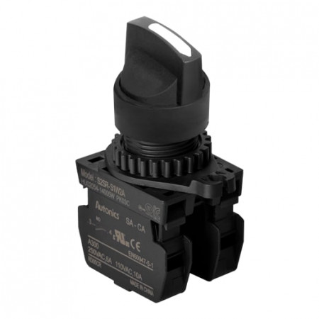 Prekidač tropoložajni S2SR-S7W2AM 1-0-2 90Â°, 2NO, fi22mm, 6A 250Vac IP52 Autonics