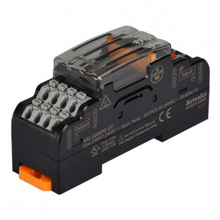 Terminalni blok SSR ASL-L04SP0-UY,AQG12124,PNP/NPN,4-pina, 75-240Vac~50/60Hz 1A, 24Vdc IP20 Autonics