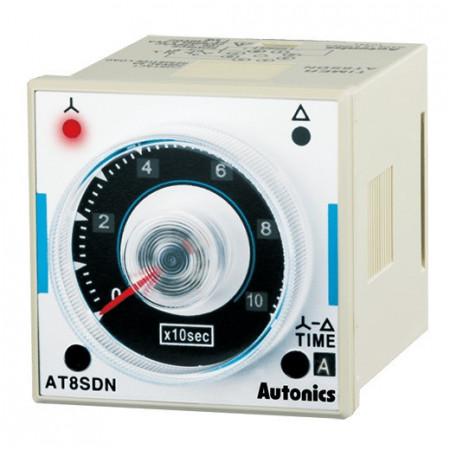 Tajmer AT8SDN,analogni,48x48mm,zvezda-trougao,2 relejna,8-pina,100-240Vac/24-240Vdc Autonics