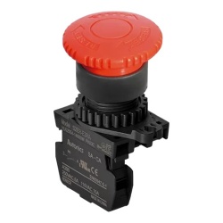 Taster sve stop S2ER-E3RAM, 1NO, zaokretni, 40mm, ugradnja na fi22mm, 6A 250Vac IP52 Autonics