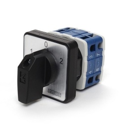Grebenasti prekidač PSA020KD234S, 2x20A, (1-0-2), 3 nivoa 60Â°, 6kA, 48x48mm IP54 Emas